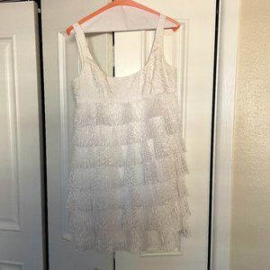 White Ruffled Cocktail Dress